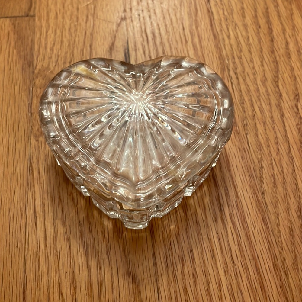 Glass Heart Shaped Trinket Holder
